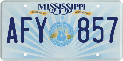 MS license plate AFY857