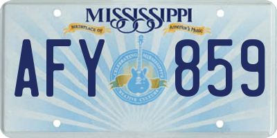 MS license plate AFY859
