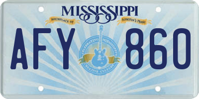 MS license plate AFY860