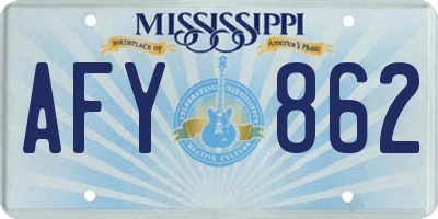 MS license plate AFY862