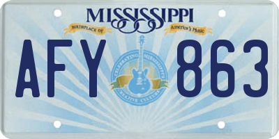 MS license plate AFY863