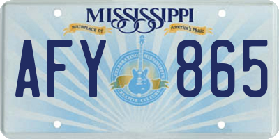 MS license plate AFY865