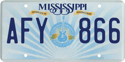 MS license plate AFY866