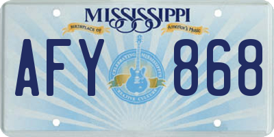 MS license plate AFY868