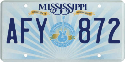 MS license plate AFY872