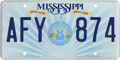 MS license plate AFY874