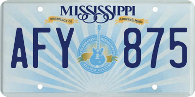 MS license plate AFY875