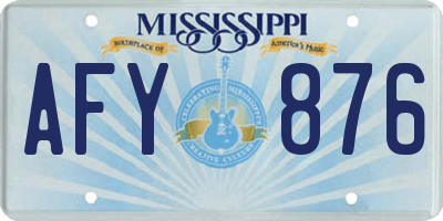 MS license plate AFY876