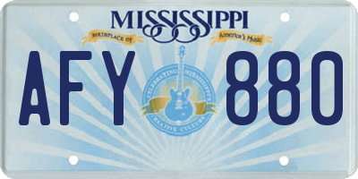 MS license plate AFY880