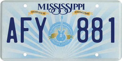MS license plate AFY881
