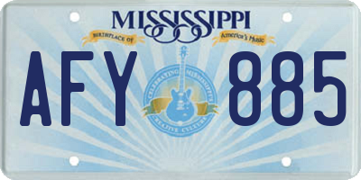 MS license plate AFY885
