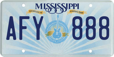 MS license plate AFY888