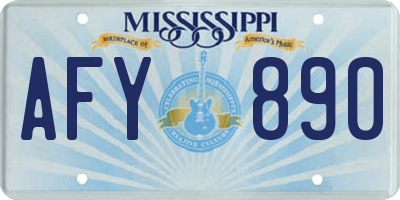 MS license plate AFY890