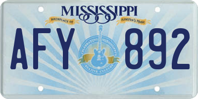 MS license plate AFY892