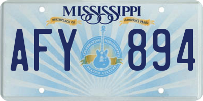 MS license plate AFY894