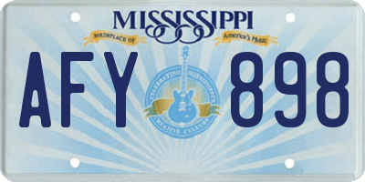 MS license plate AFY898