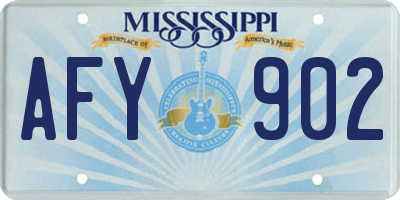MS license plate AFY902