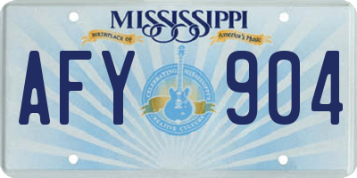 MS license plate AFY904