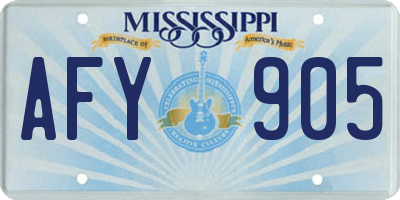 MS license plate AFY905