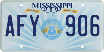 MS license plate AFY906