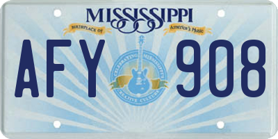 MS license plate AFY908