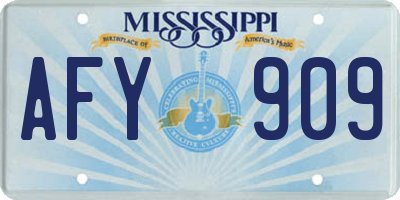 MS license plate AFY909