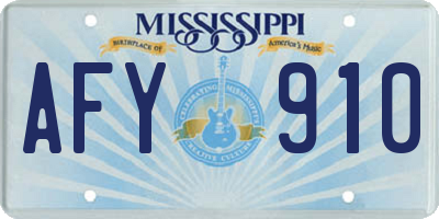MS license plate AFY910