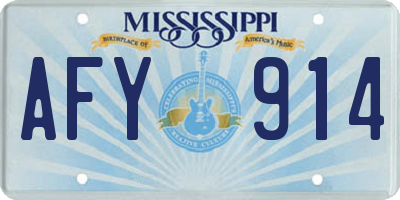 MS license plate AFY914