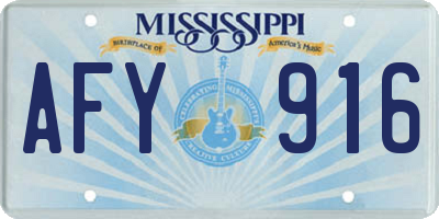 MS license plate AFY916
