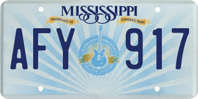 MS license plate AFY917