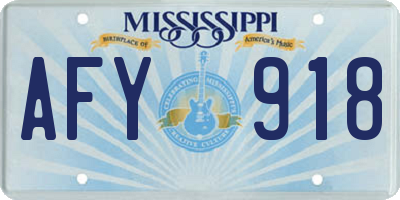 MS license plate AFY918