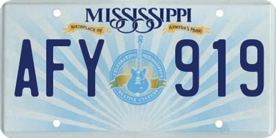 MS license plate AFY919