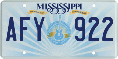 MS license plate AFY922