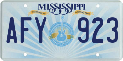 MS license plate AFY923