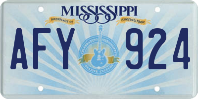 MS license plate AFY924