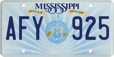 MS license plate AFY925