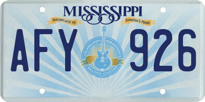 MS license plate AFY926