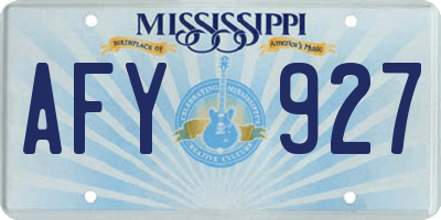 MS license plate AFY927