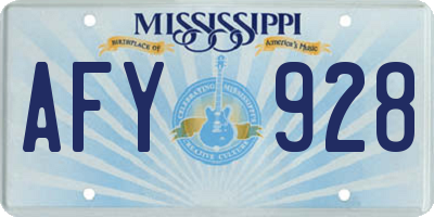 MS license plate AFY928