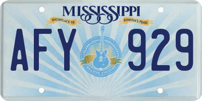 MS license plate AFY929