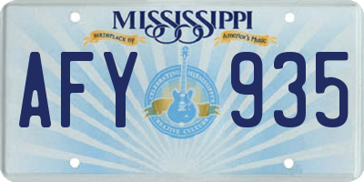 MS license plate AFY935