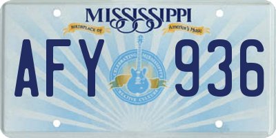 MS license plate AFY936