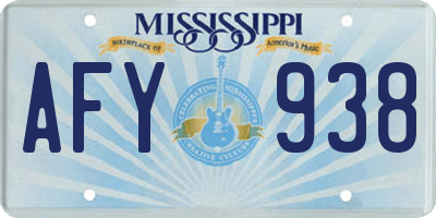 MS license plate AFY938