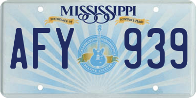 MS license plate AFY939