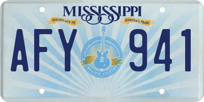 MS license plate AFY941