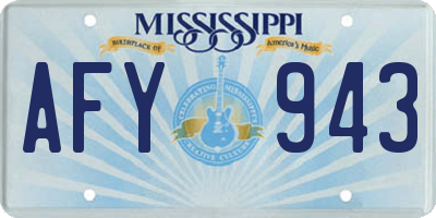MS license plate AFY943