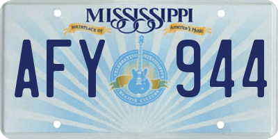 MS license plate AFY944