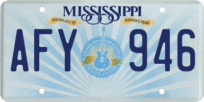 MS license plate AFY946