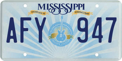 MS license plate AFY947