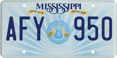 MS license plate AFY950